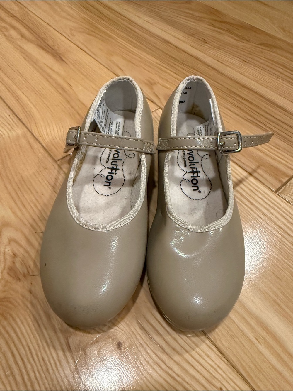 Revolution Beige Patent Mary Jane Kids Tap Shoes